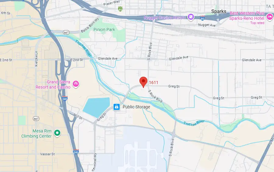 A1 Plumbing Map, Sparks, NV